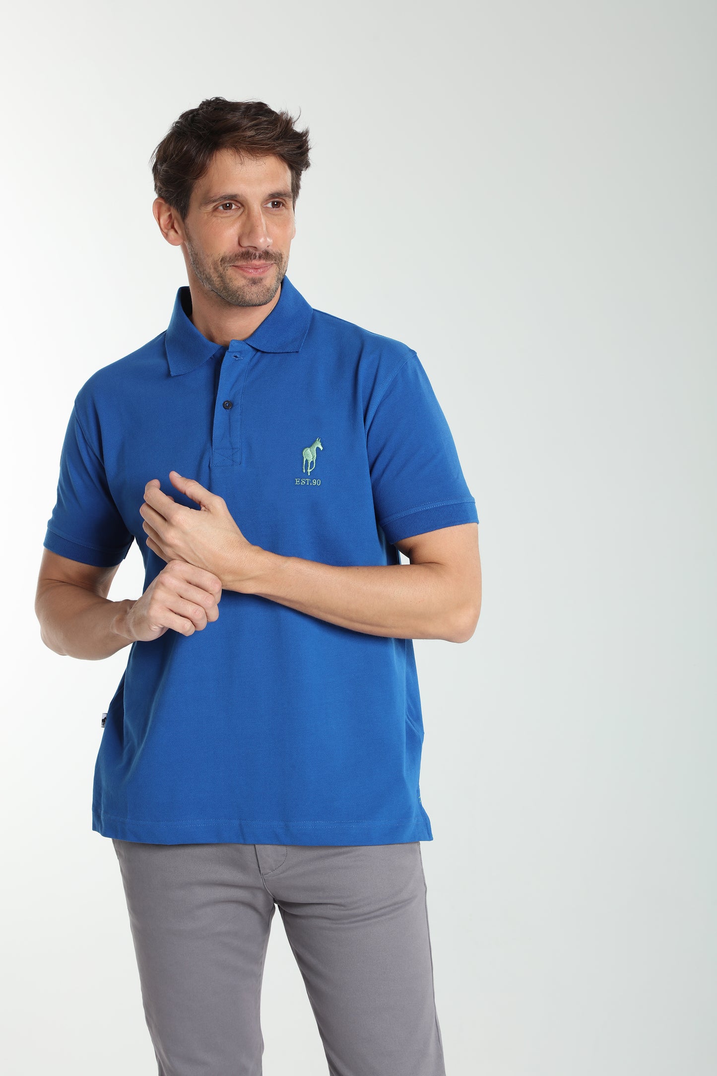 Polo manches courtes PING bleu