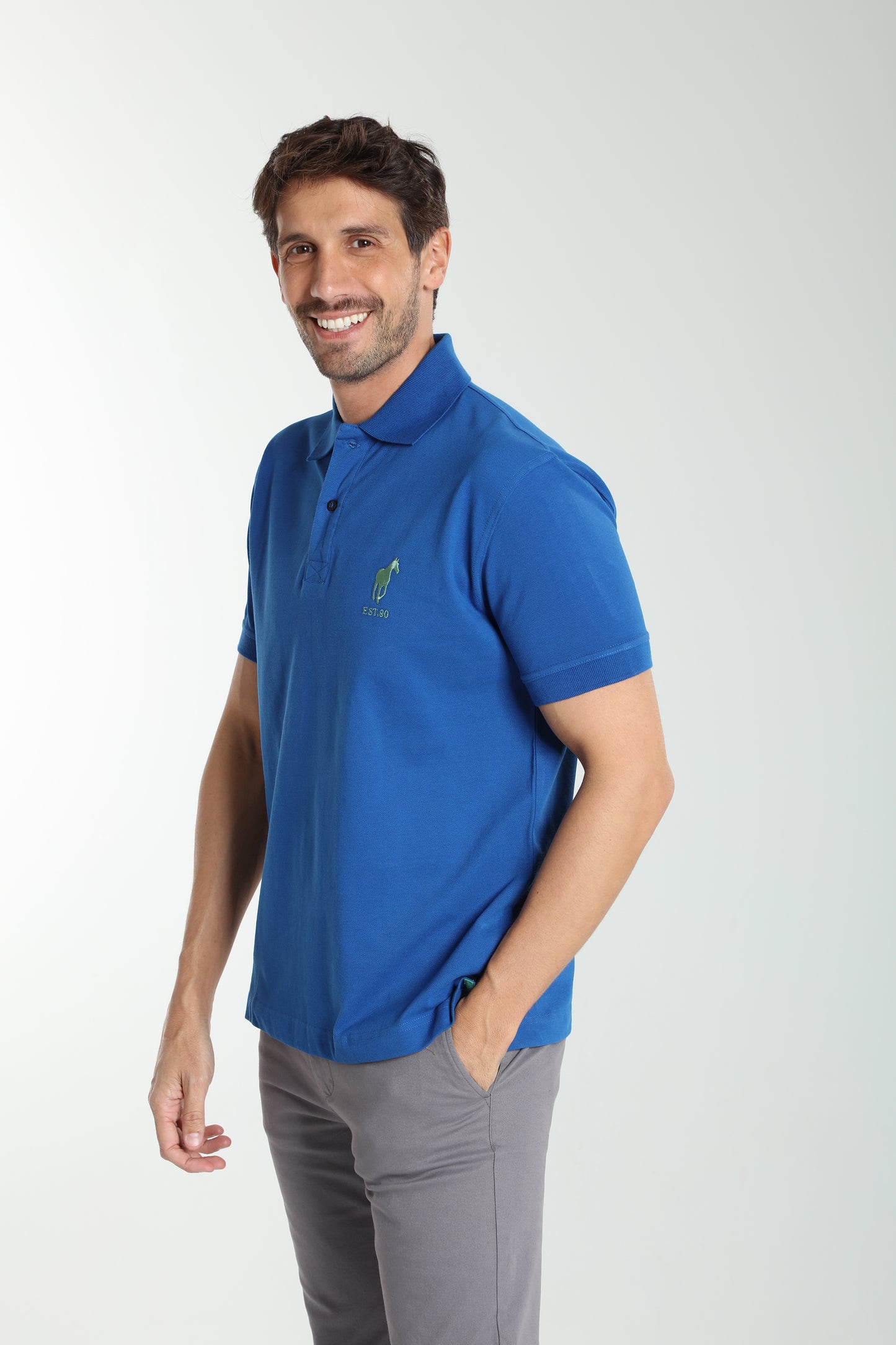 Polo manches courtes PING bleu