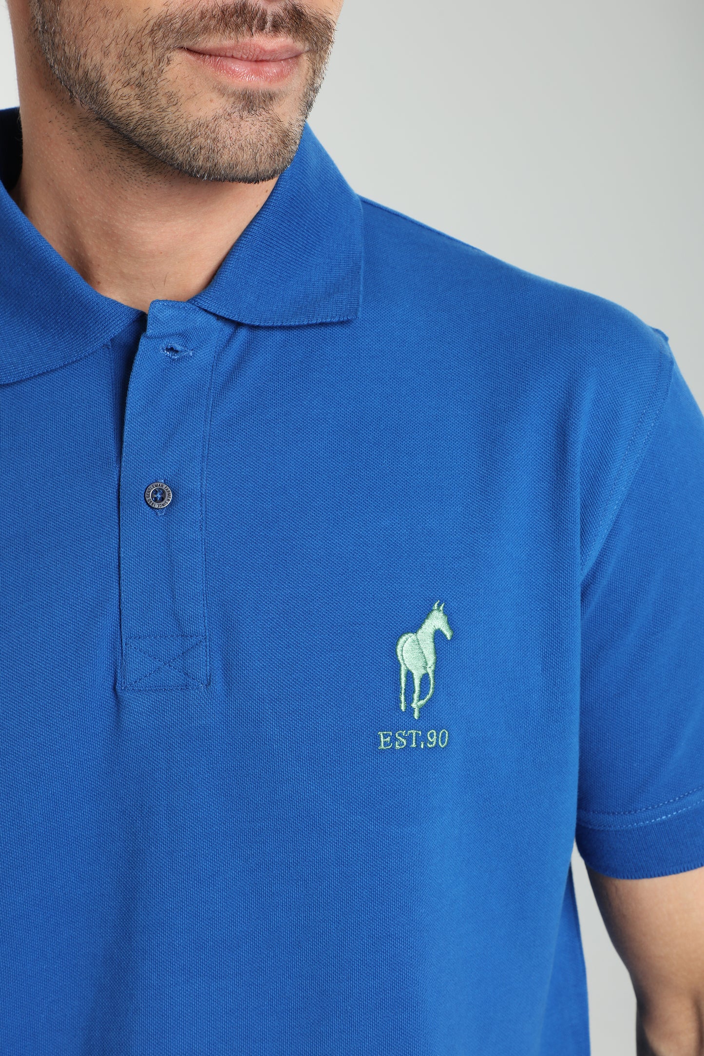 Polo manches courtes PING bleu