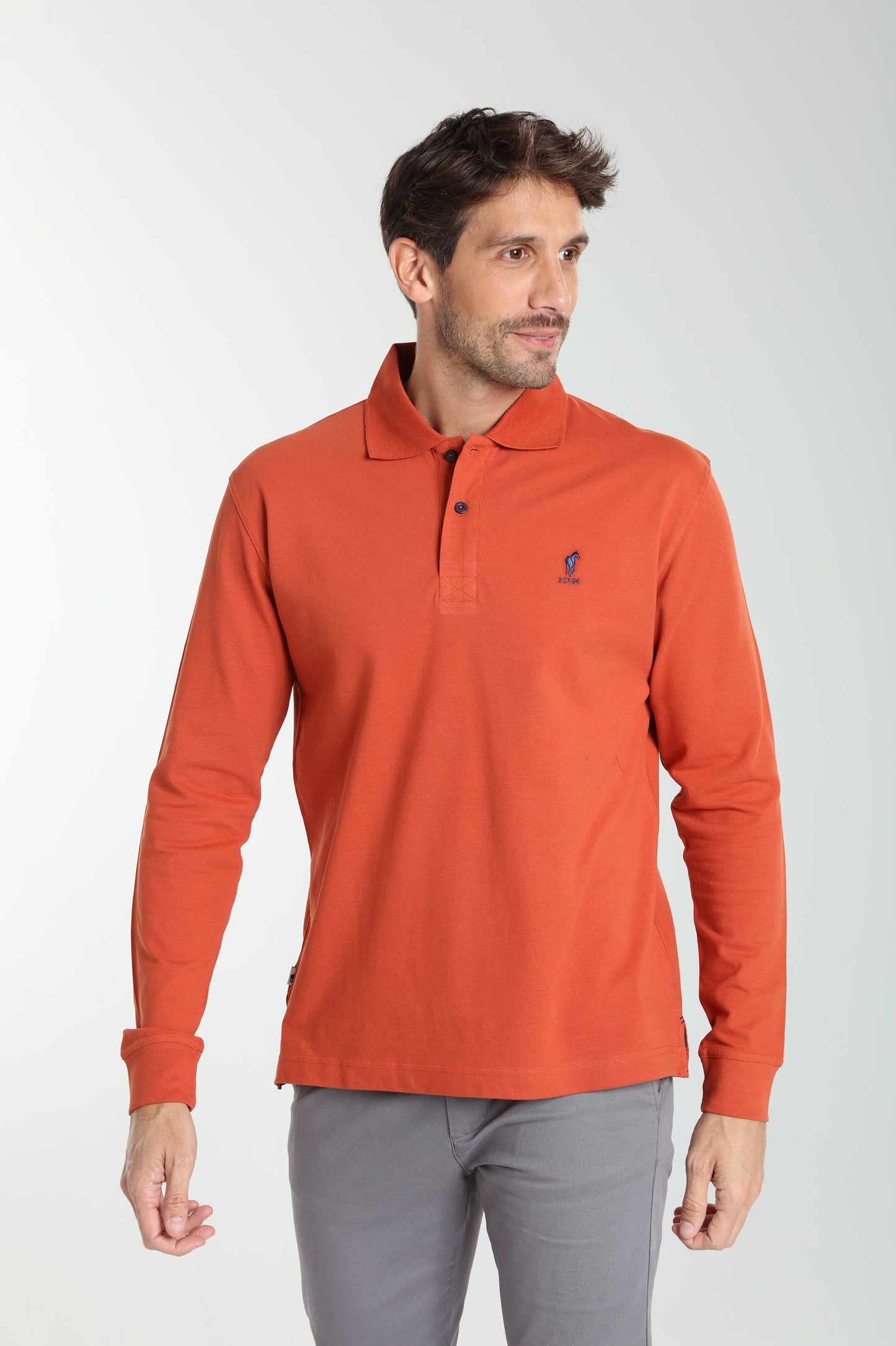Polo manches longues PERY brique