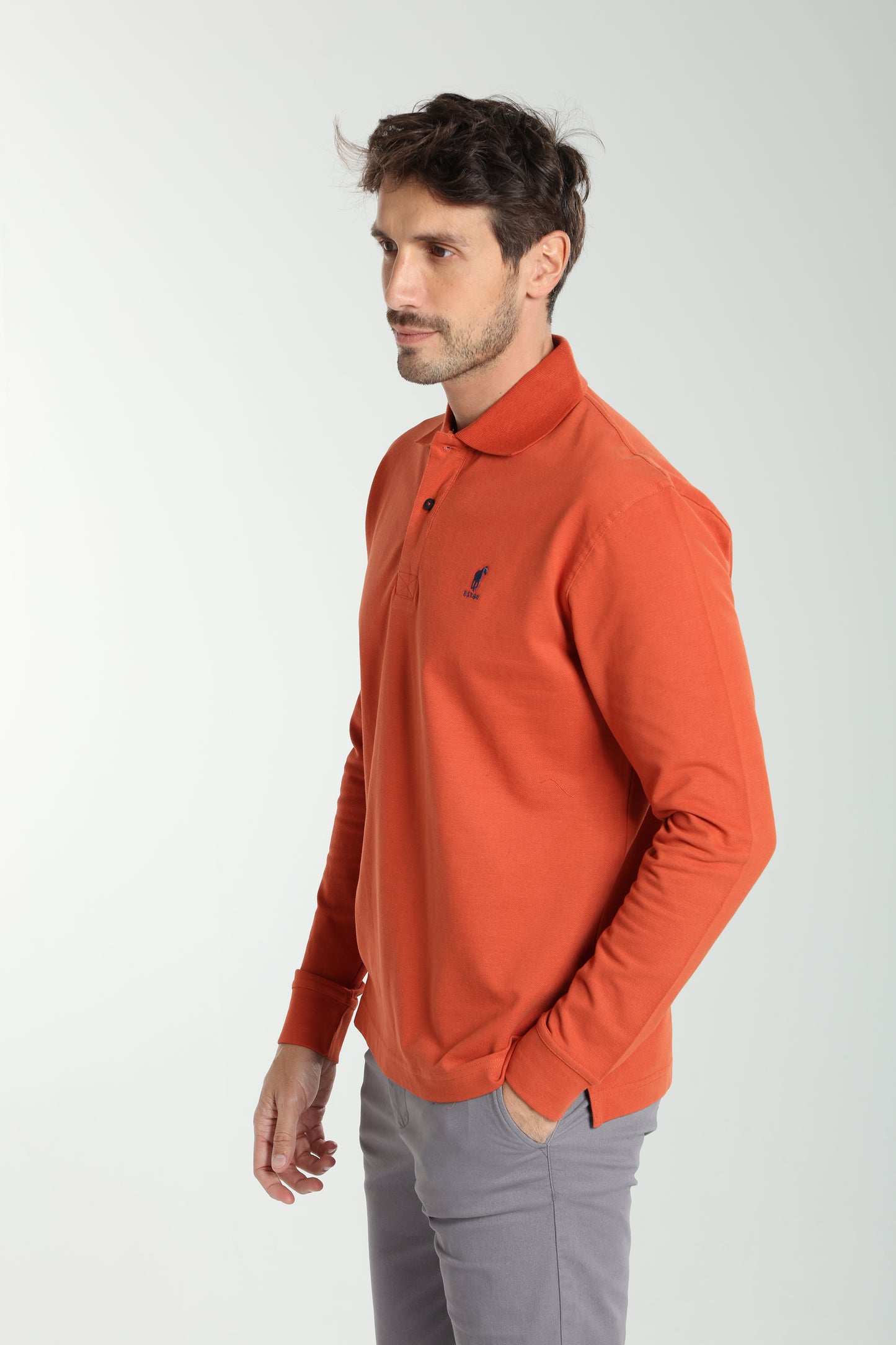 Polo manches longues PERY brique