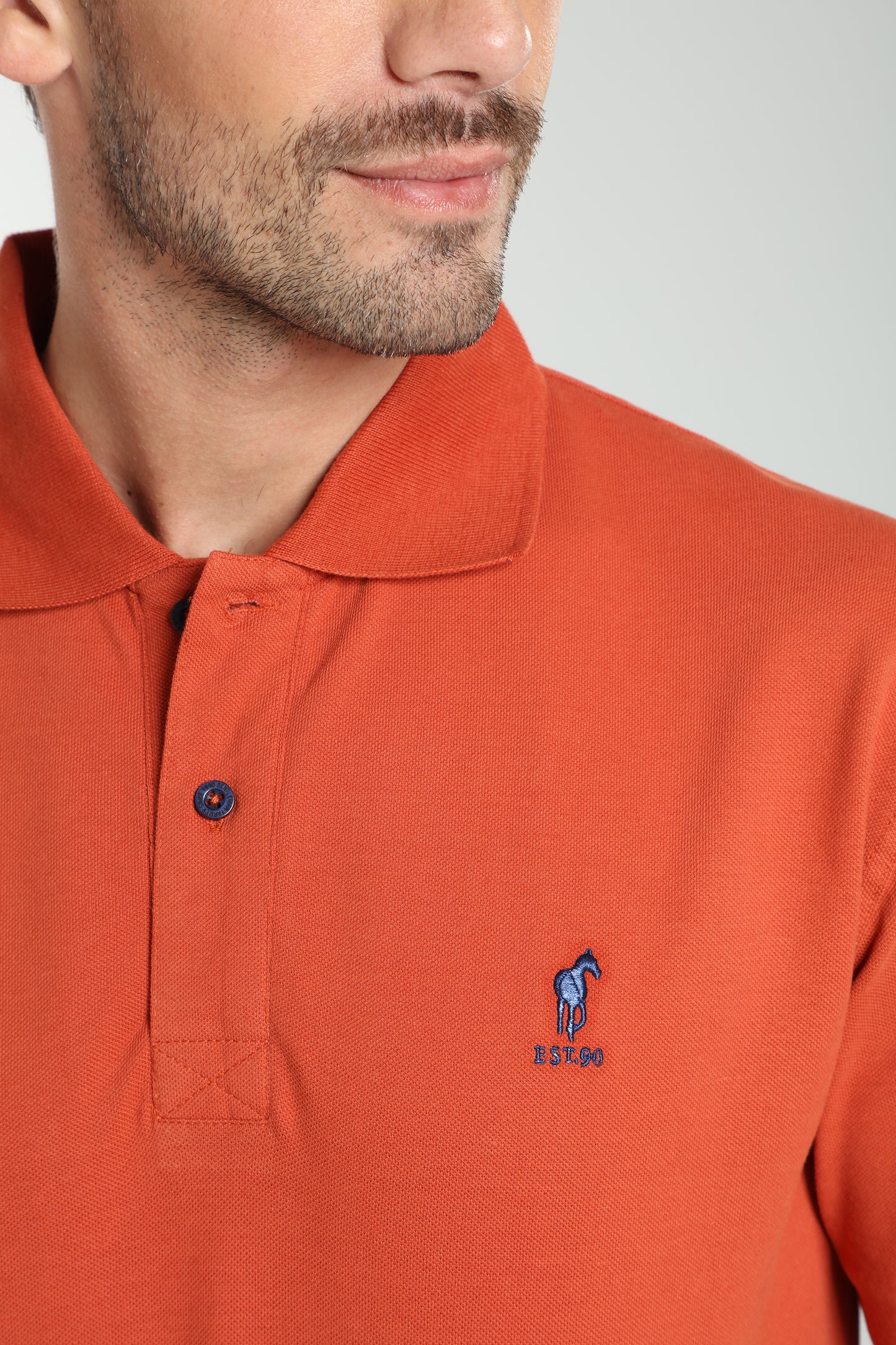 Polo manches longues PERY brique