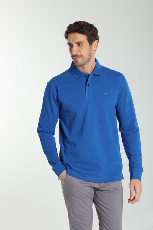 Polo manches longues PERY bleu