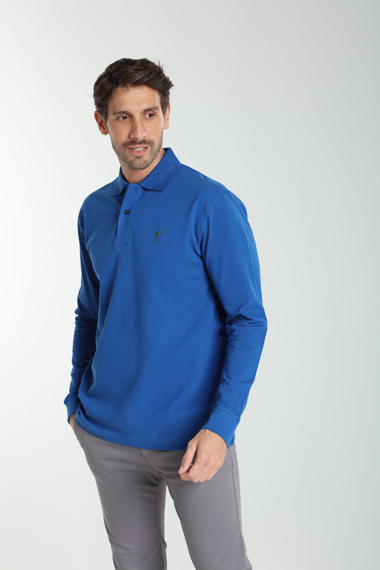 Polo manches longues PERY bleu