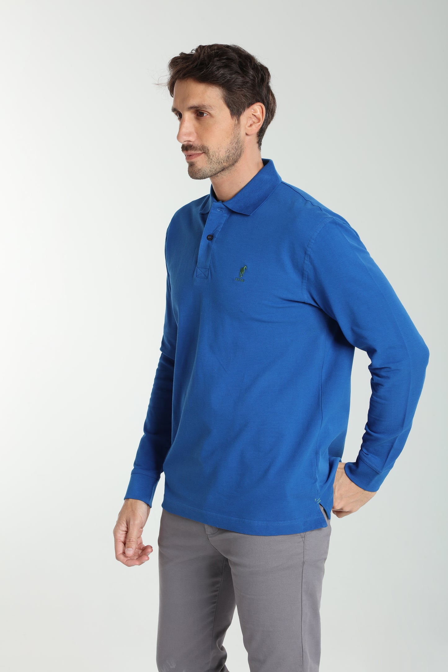 Polo manches longues PERY bleu