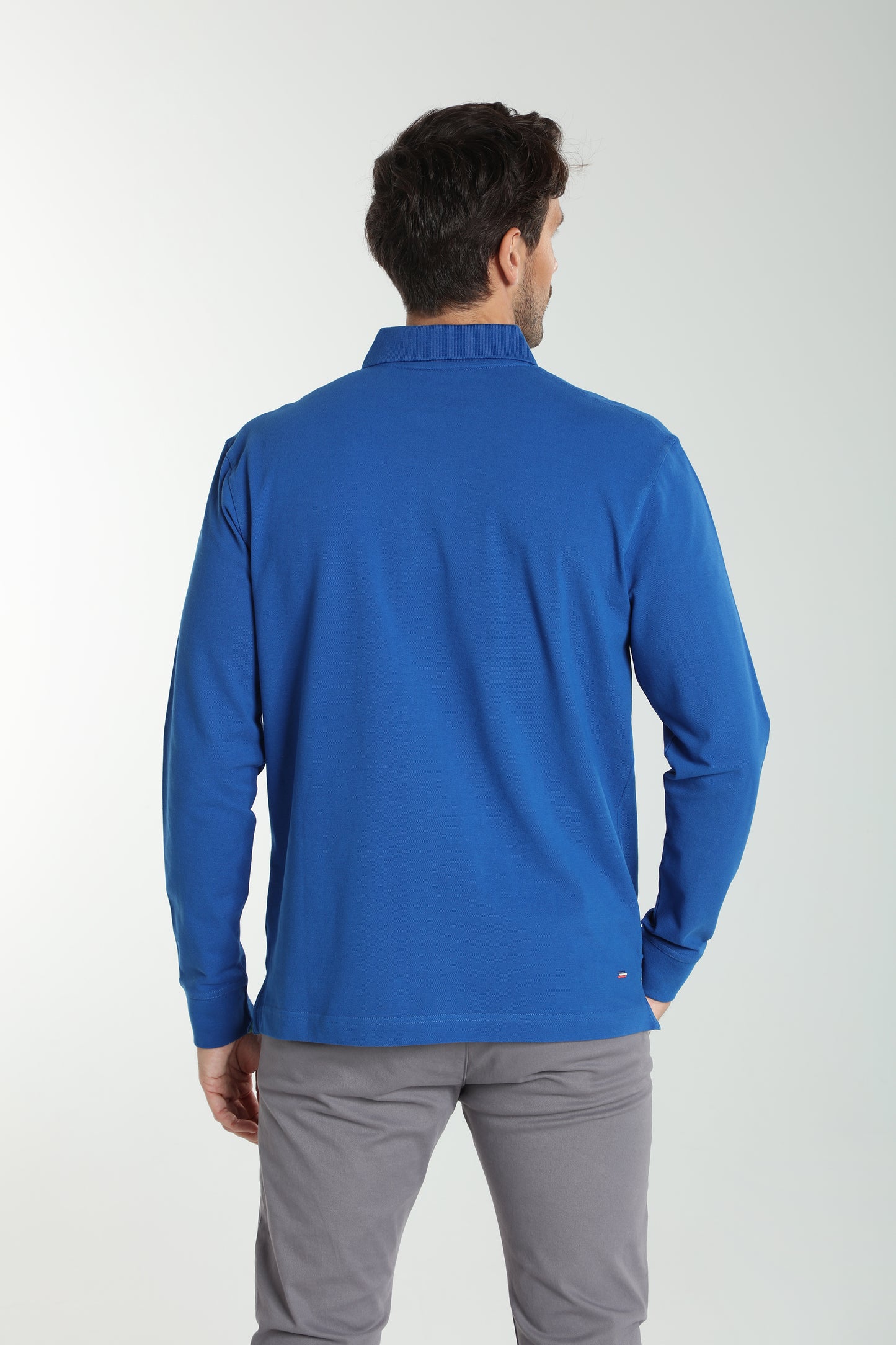 Polo manches longues PERY bleu