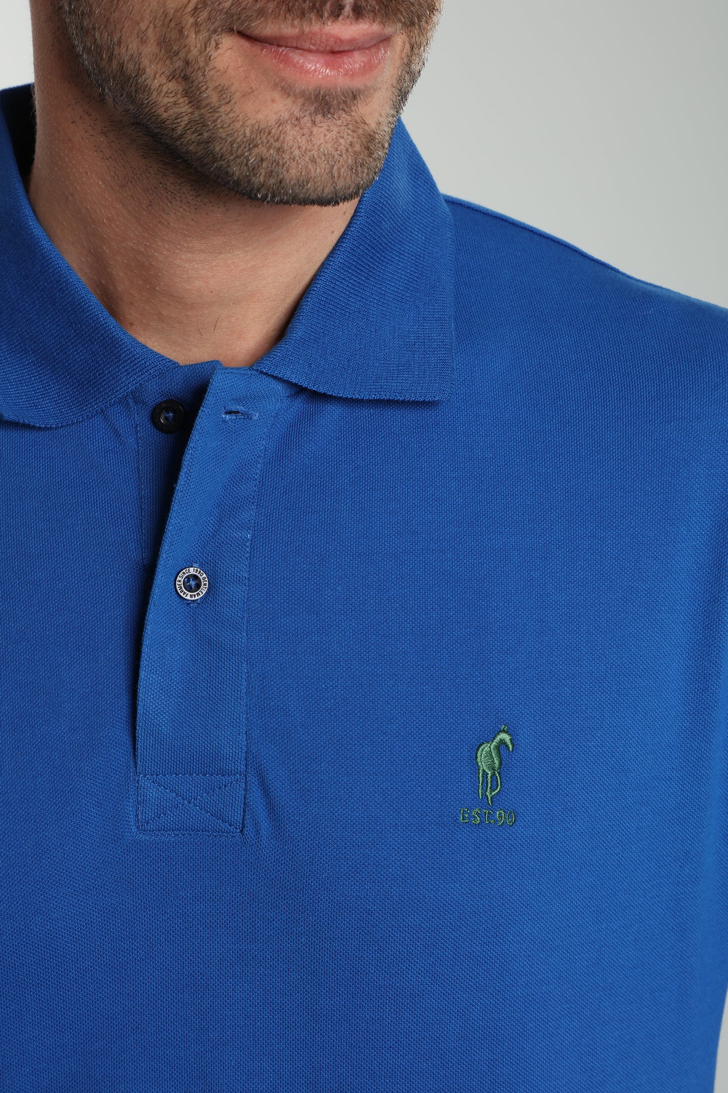 Polo manches longues PERY bleu