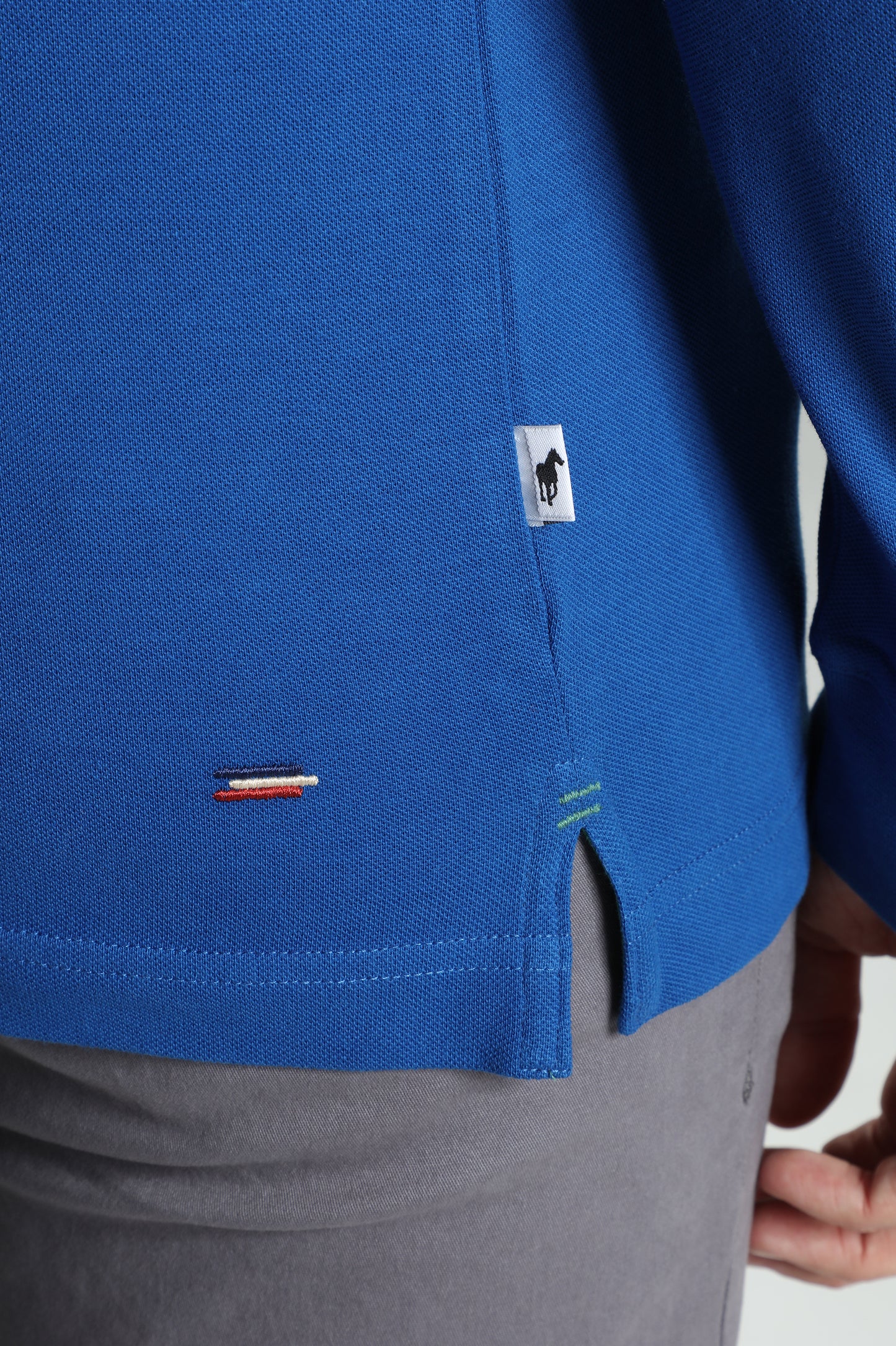 Polo manches longues PERY bleu