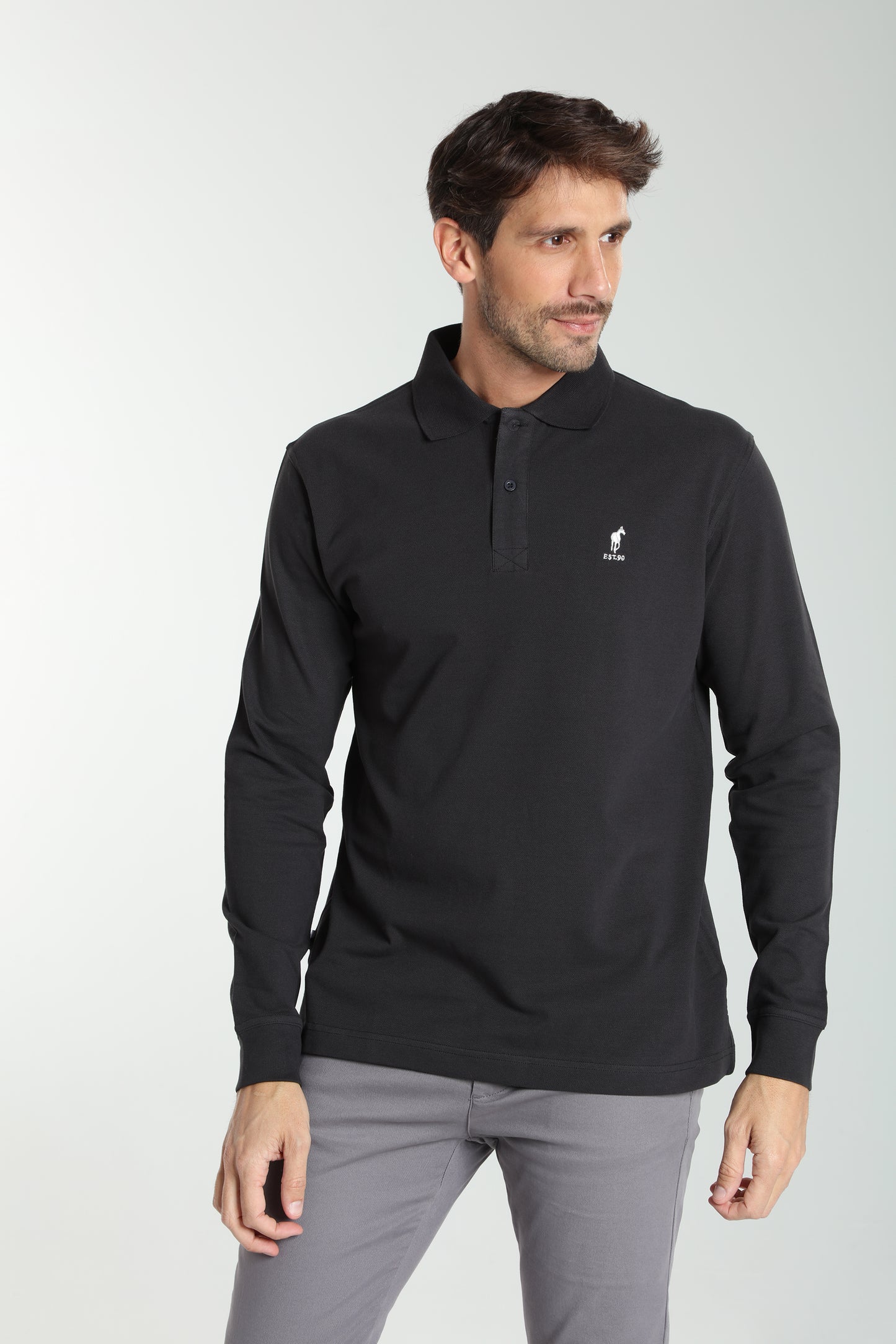 Polo manches longues PERY noir