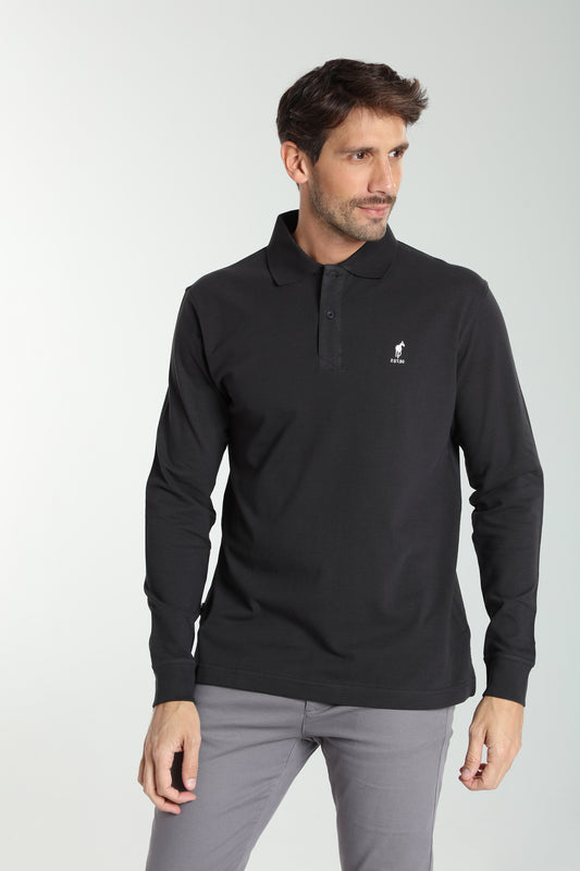 Polo manches longues PERY noir