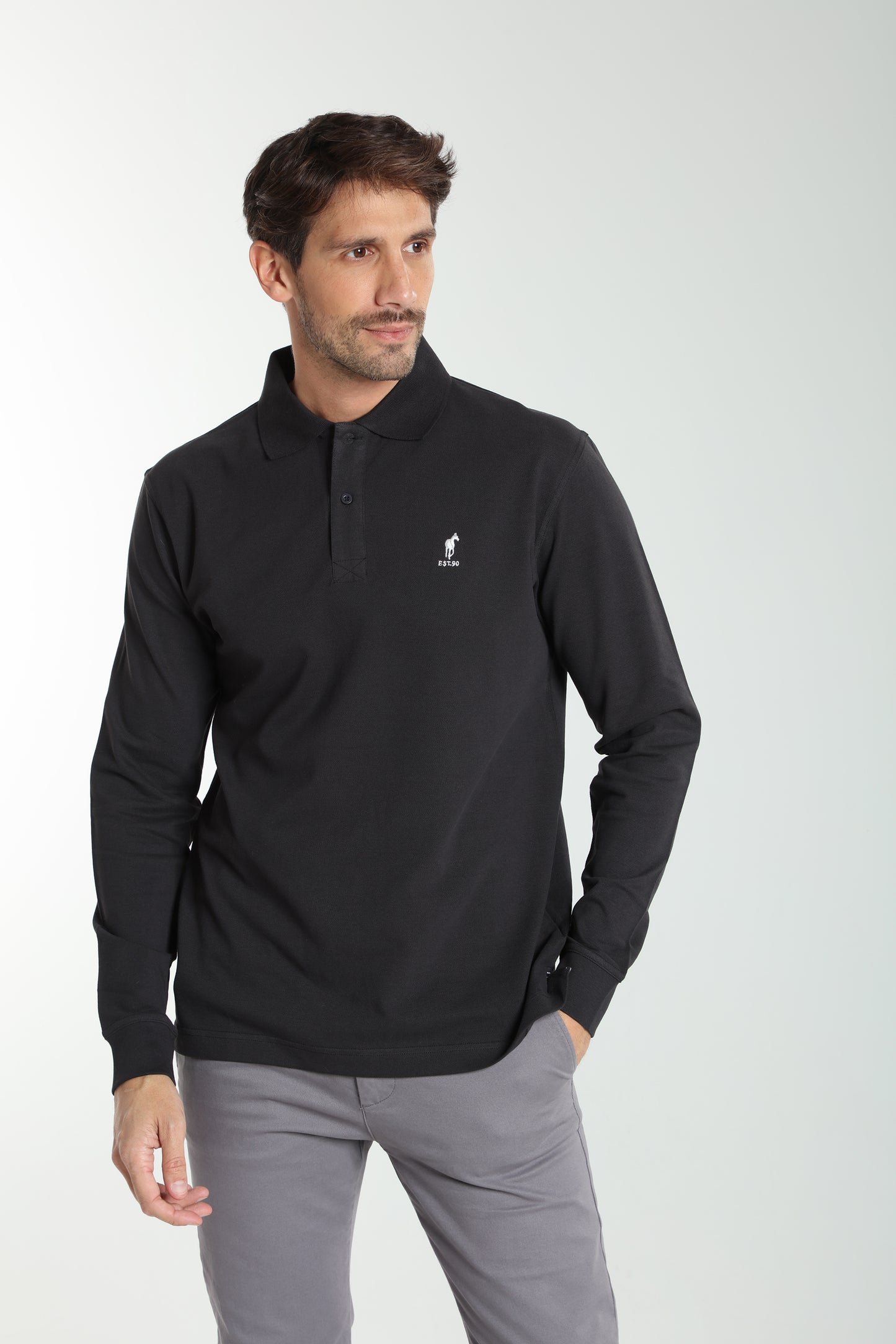 Polo manches longues PERY noir