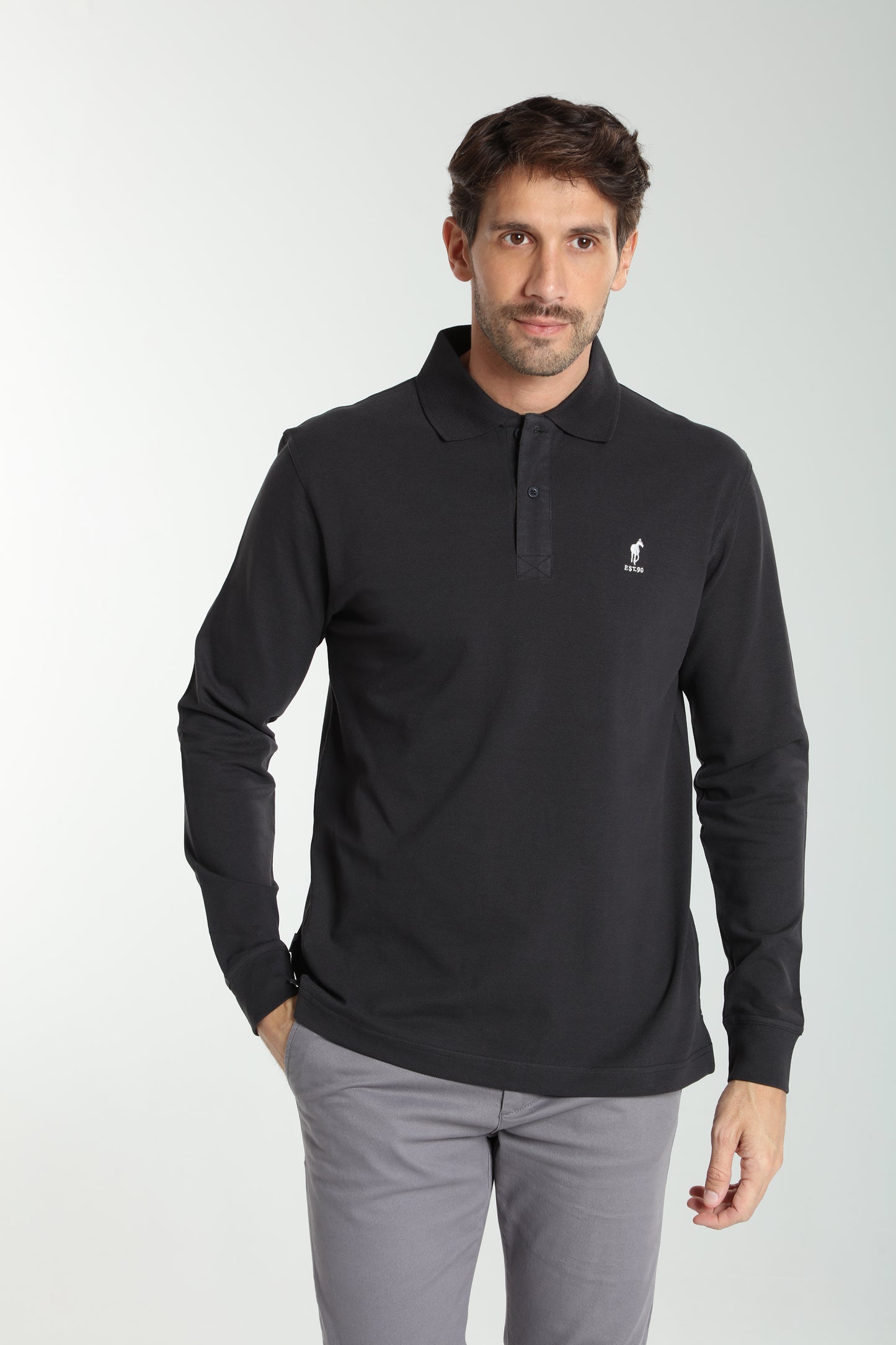 Polo manches longues PERY noir