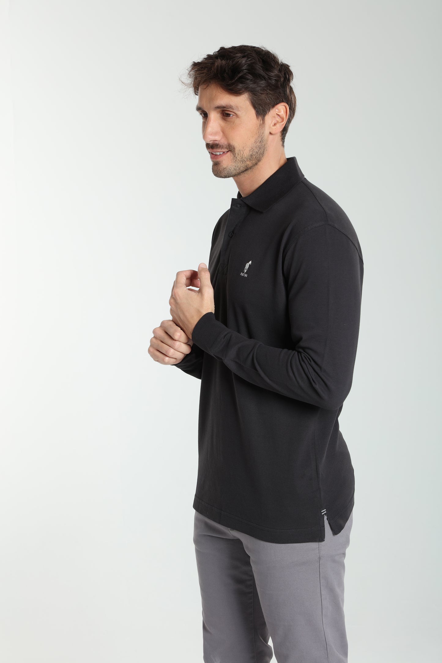 Polo manches longues PERY noir