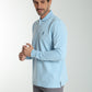 Polo manches longues PERY bleu ciel