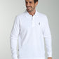 Polo manches longues PERY blanc