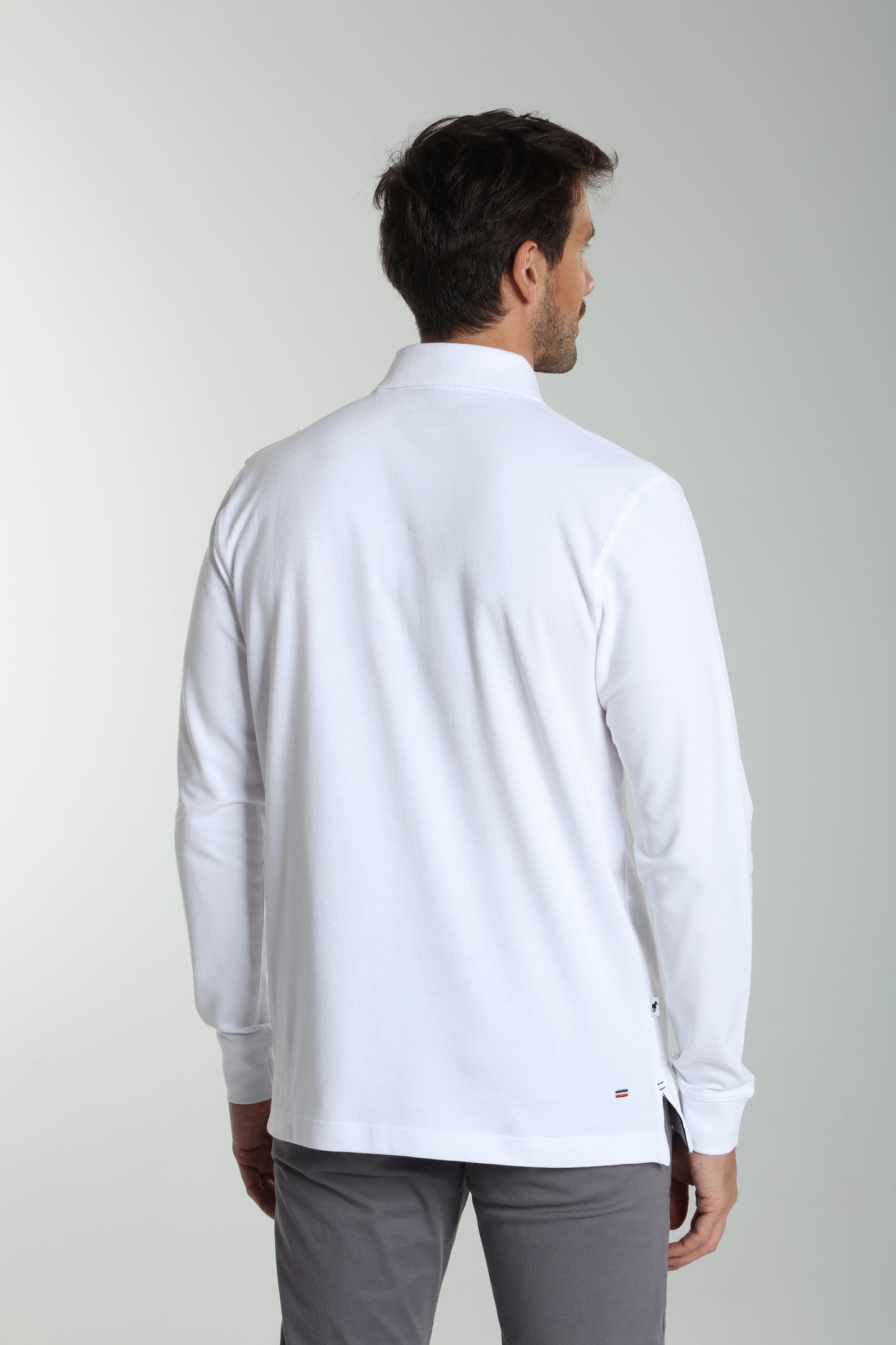 Polo manches longues PERY blanc