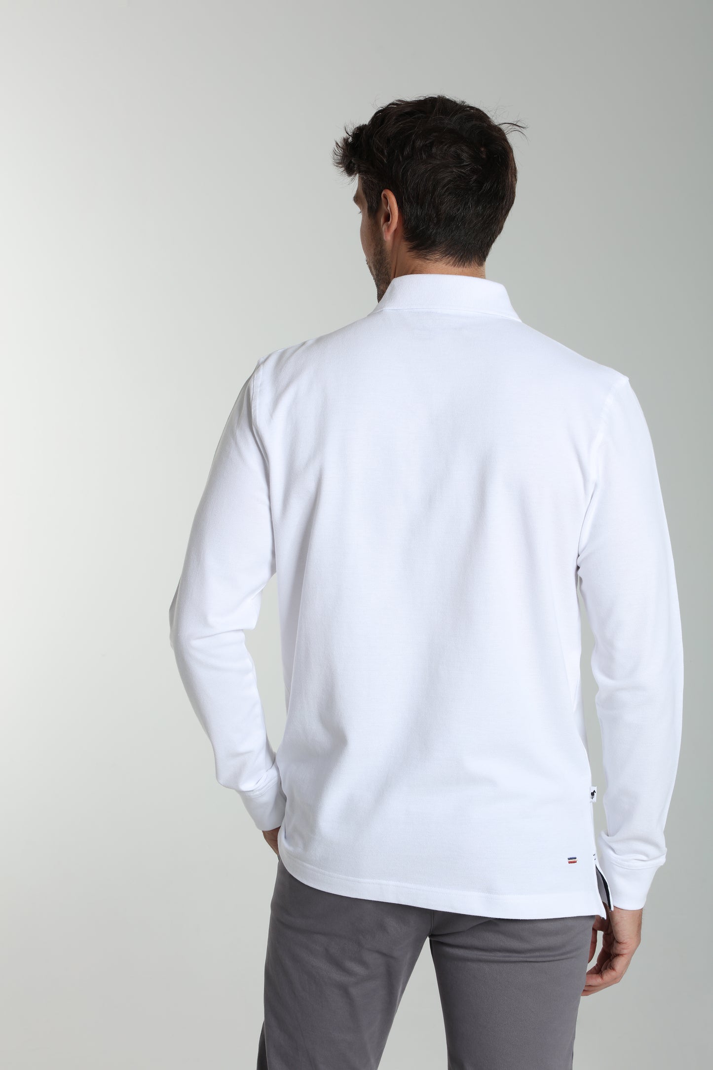 Polo manches longues PERY blanc