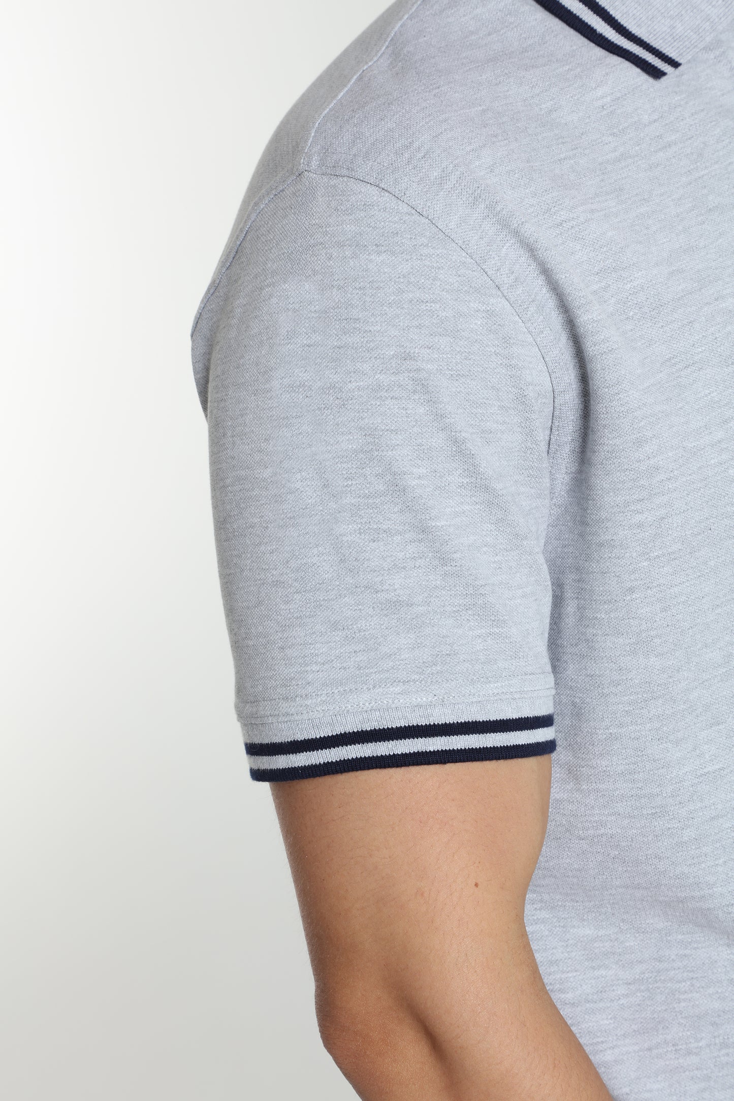Polo manches courtes PRAY gris chiné