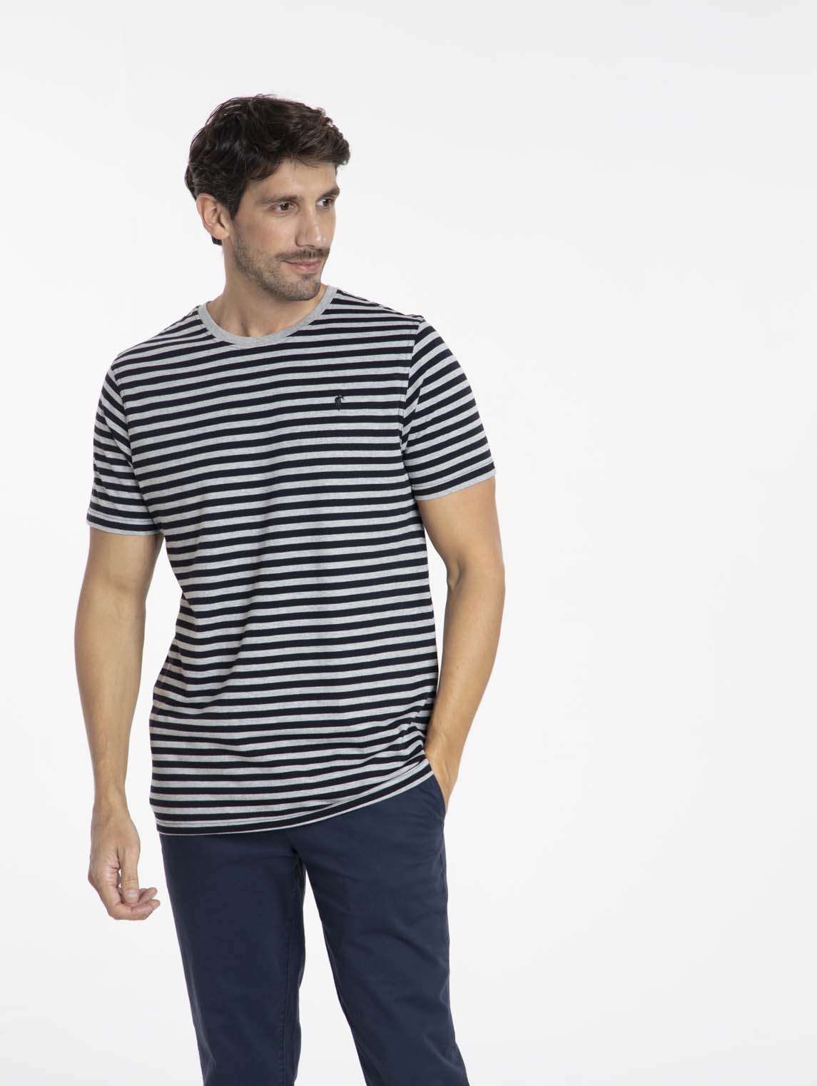 T-Shirt TAIPEI Marine/Gris Chine