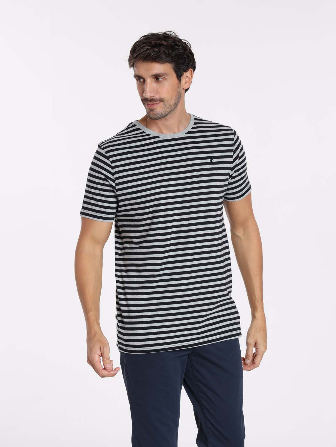 T-Shirt TAIPEI Marine/Gris Chine