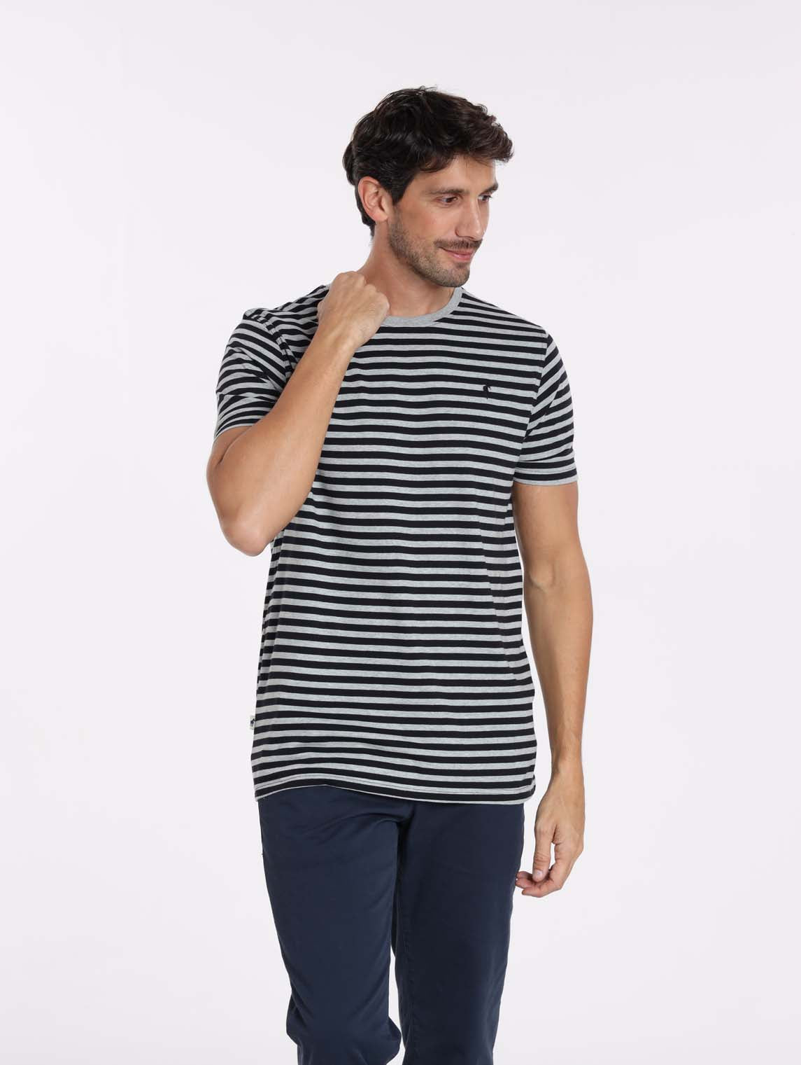 T-Shirt TAIPEI Marine/Gris Chine