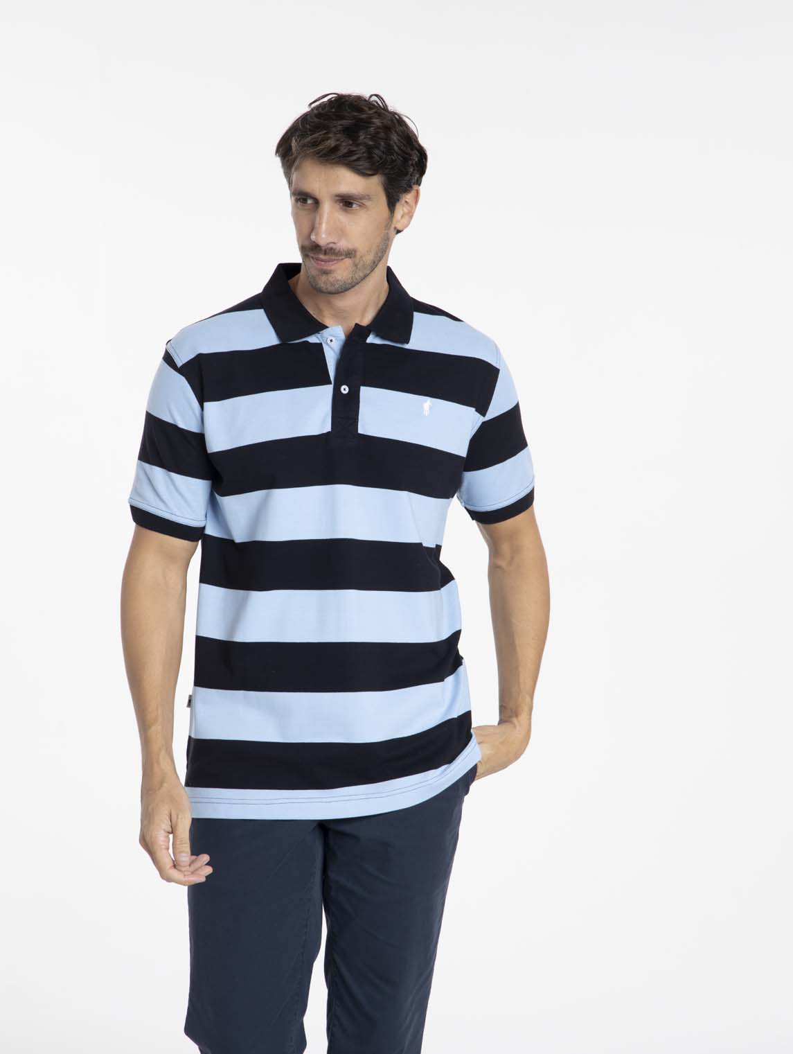Polo OMAHA Bleu Ciel/Marine