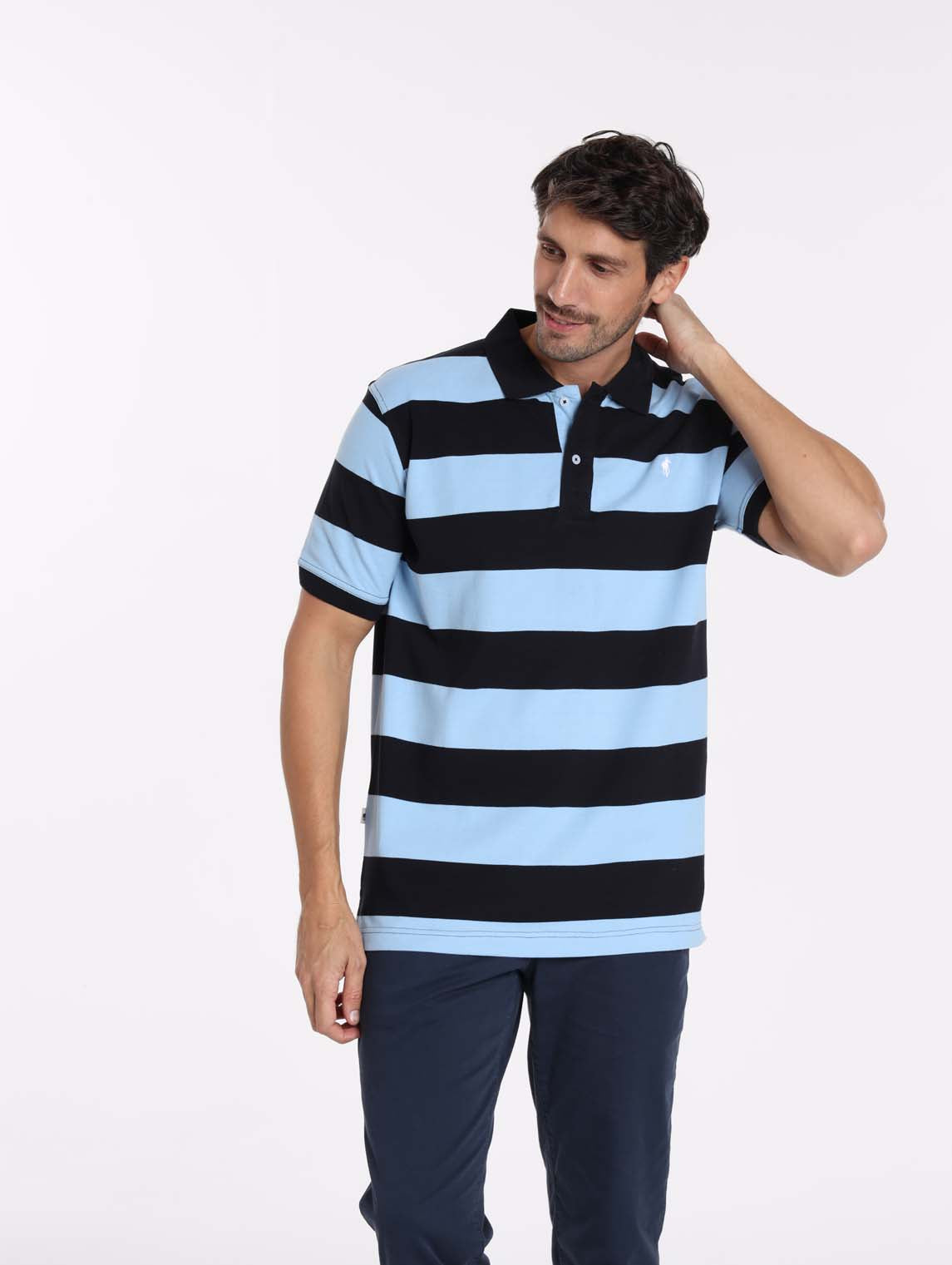 Polo OMAHA Bleu Ciel/Marine