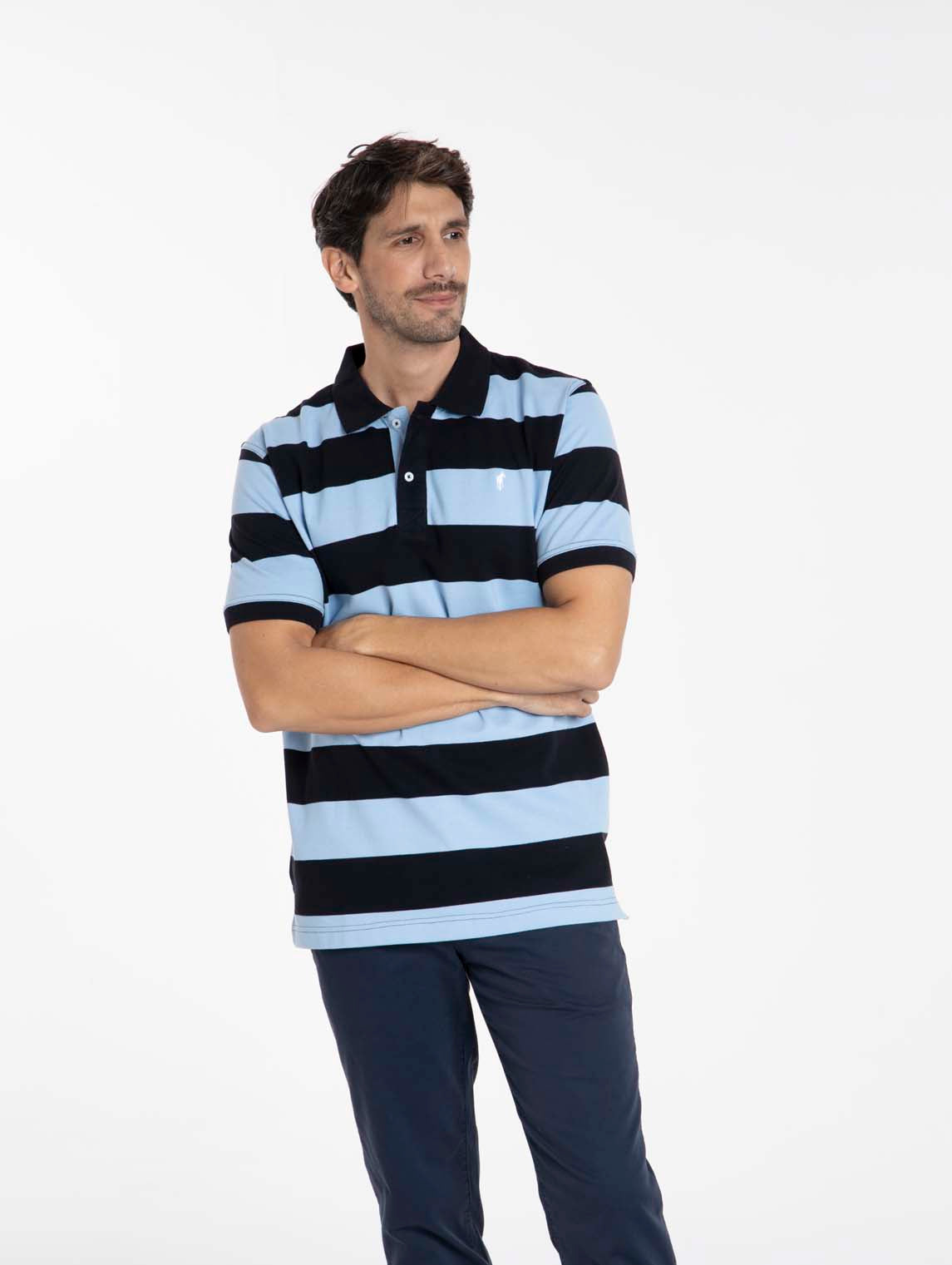 Polo OMAHA Bleu Ciel/Marine