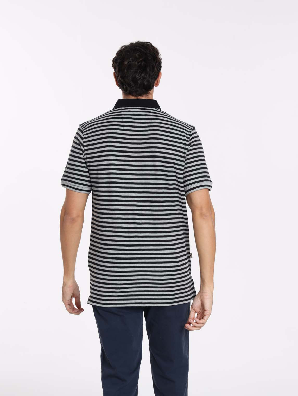 Polo OSAKA Marine/Gris Chine