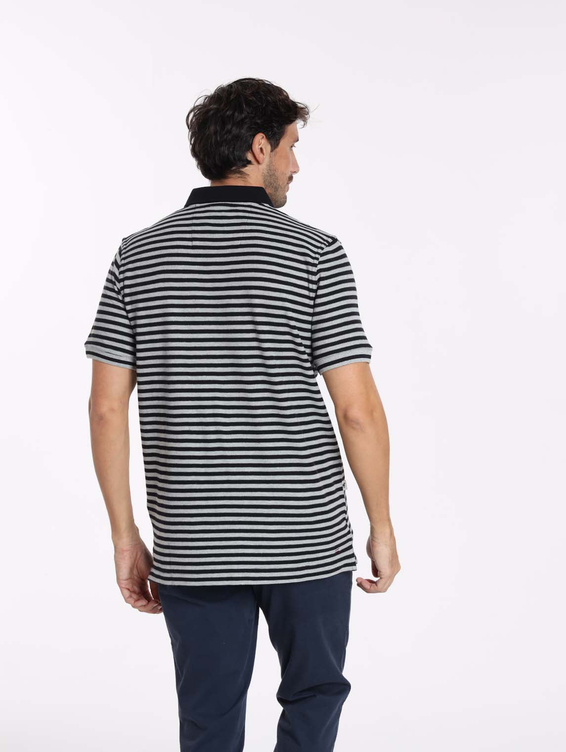 Polo OSAKA Marine/Gris Chine