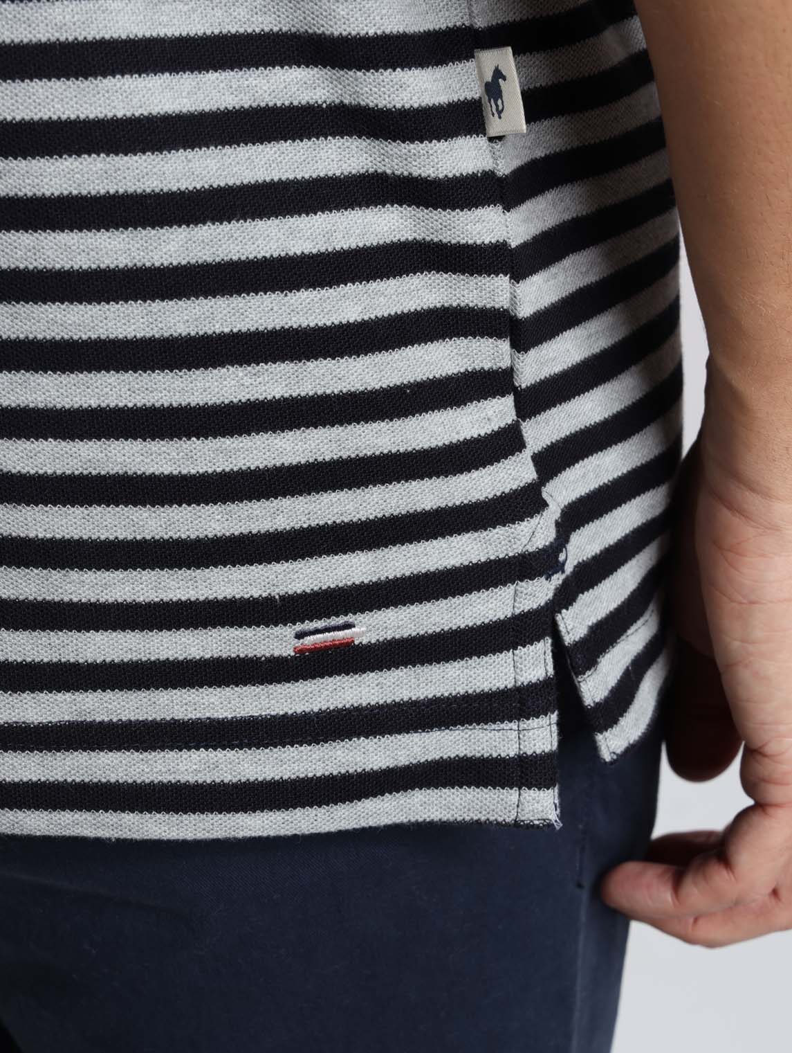 Polo OSAKA Marine/Gris Chine