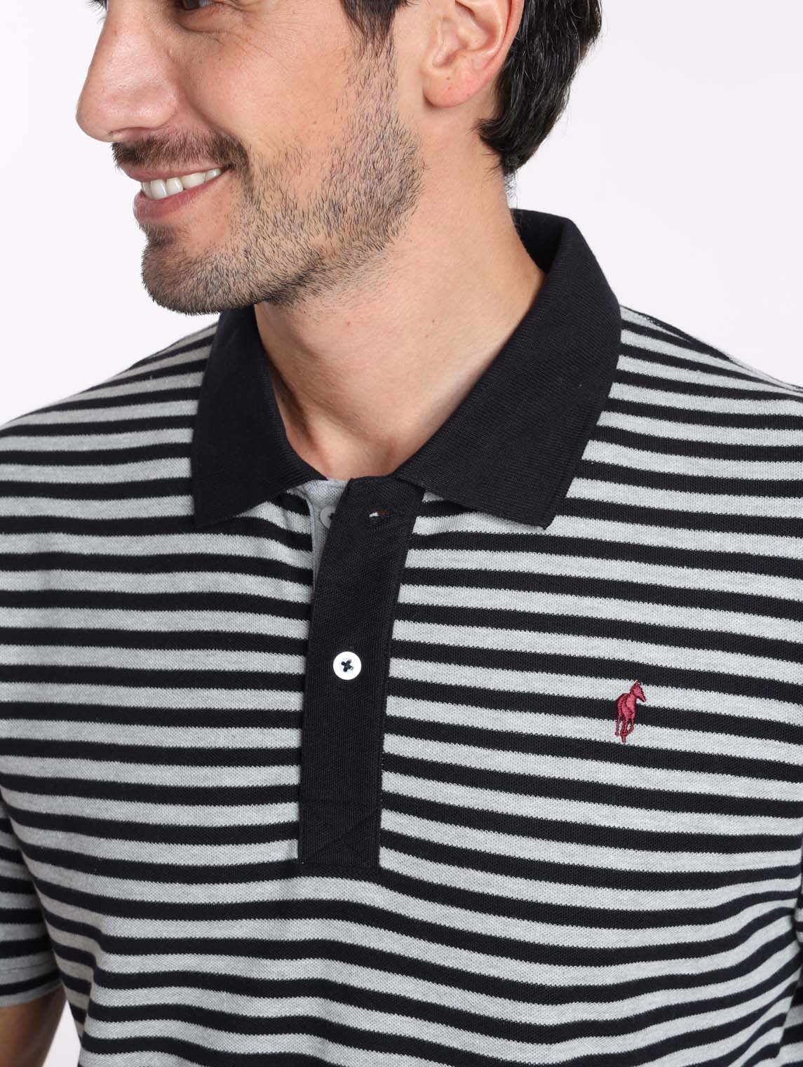 Polo OSAKA Marine/Gris Chine