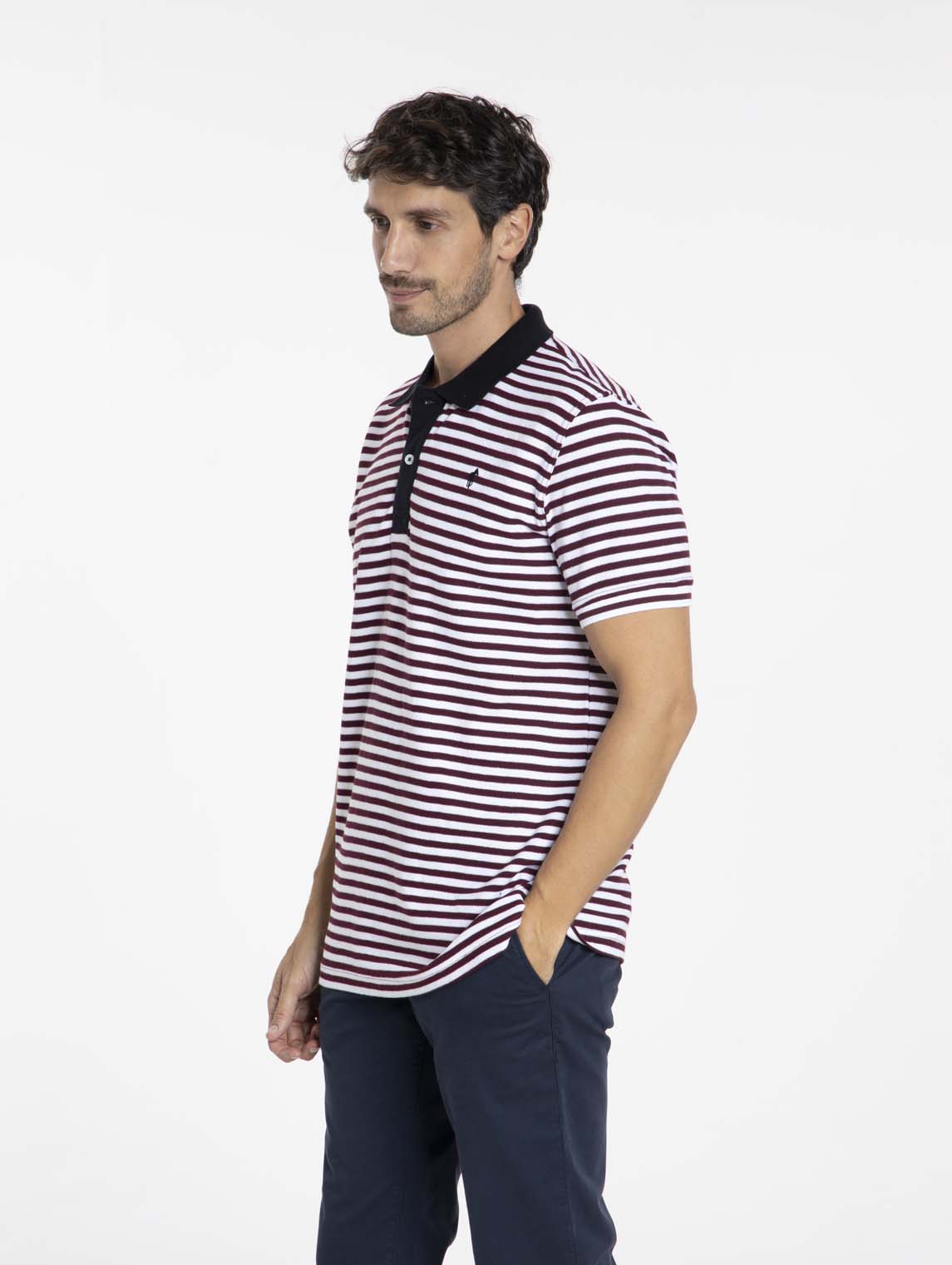 Polo OSAKA Bordeaux/Blanc