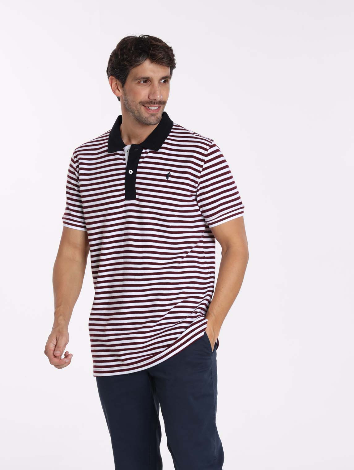 Polo OSAKA Bordeaux/Blanc
