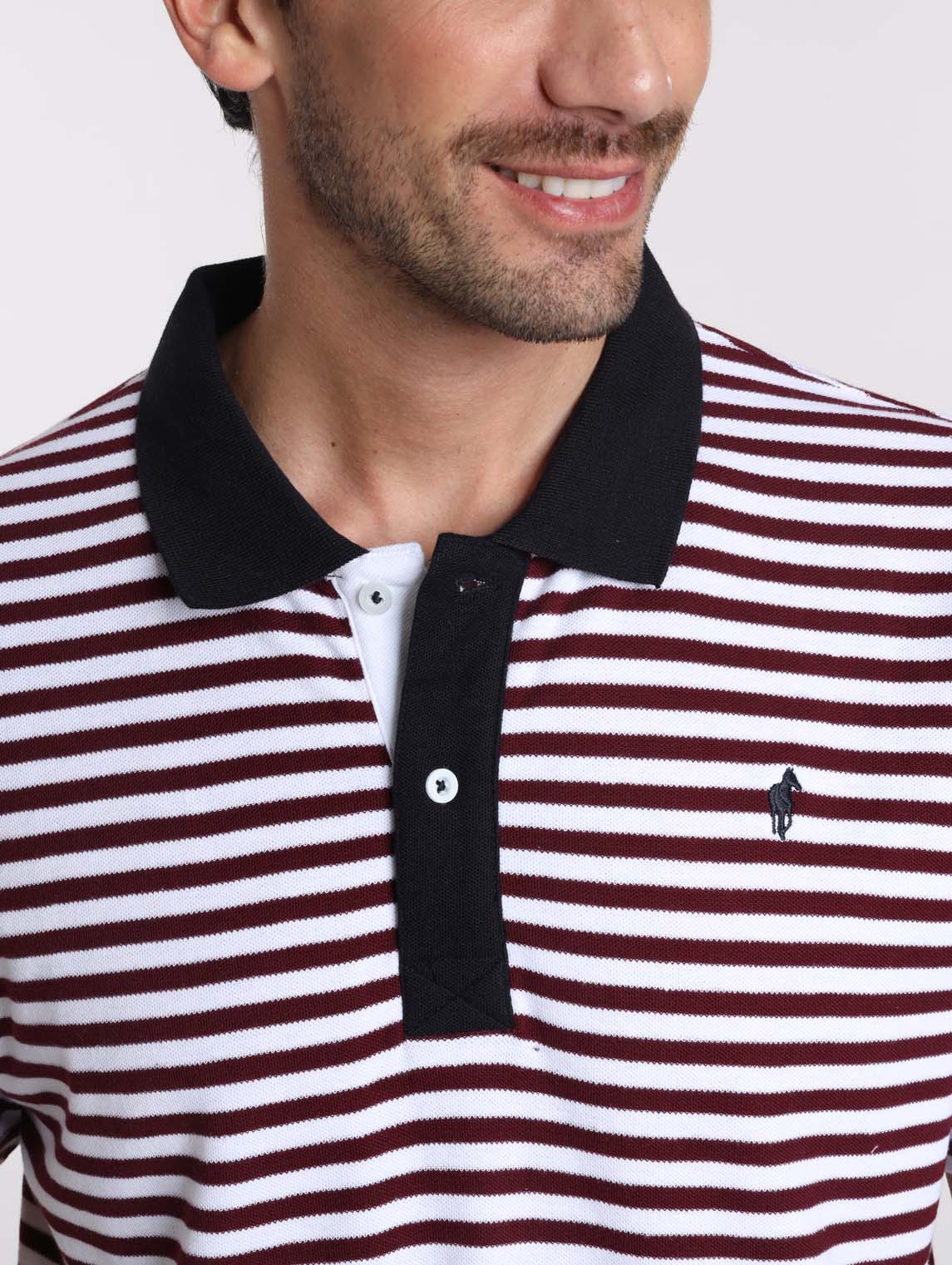 Polo OSAKA Bordeaux/Blanc