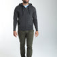 Gilet zippé à capuche Michel en coton Milano anthracite – Gentleman Farmer, vue 1