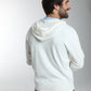 Gilet zippé à capuche Michel en coton Milano blanc – Gentleman Farmer, vue 3
