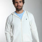 Gilet zippé à capuche Michel en coton Milano blanc – Gentleman Farmer, vue 5