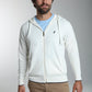 Gilet zippé à capuche Michel en coton Milano blanc – Gentleman Farmer, vue 6