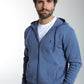 Gilet zippé à capuche Michel en coton Milano bleu – Gentleman Farmer, vue 5