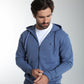 Gilet zippé à capuche Michel en coton Milano bleu – Gentleman Farmer, vue 6