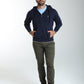 Gilet zippé à capuche Michel en coton Milano marine – Gentleman Farmer, vue 2