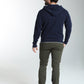Gilet zippé à capuche Michel en coton Milano marine – Gentleman Farmer, vue 3