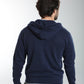 Gilet zippé à capuche Michel en coton Milano marine – Gentleman Farmer, vue 4