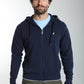 Gilet zippé à capuche Michel en coton Milano marine – Gentleman Farmer, vue 5