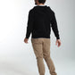 Gilet zippé à capuche Michel en coton Milano noir – Gentleman Farmer, vue 3
