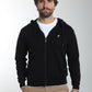 Gilet zippé à capuche Michel en coton Milano noir – Gentleman Farmer, vue 6