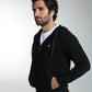 Gilet zippé à capuche Michel en coton Milano noir – Gentleman Farmer, vue 7