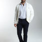 Gilet zippé col camionneur Morgan en coton Milano blanc – Gentleman Farmer, vue 2