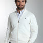 Gilet zippé col camionneur Morgan en coton Milano blanc – Gentleman Farmer, vue 5